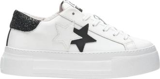 2Star Platform Star Leren Sneakers Elegant Comfort - Dames - Sneakers - Wit - 36 EU - Leer - Schoenen