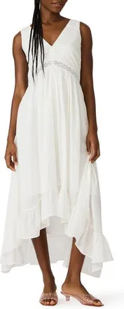 Steve Madden Miah Lace Trim Sleeveless High-Low Maxi Dress in Antique at Nordstrom, Size X-Large