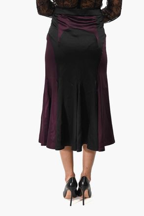 Off-white Gonna Midi Svasata in Satin Bicolore Off-White