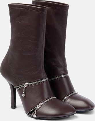 Burberry Peep leather ankle boots