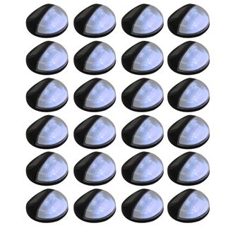 Berkfield Home Outdoor Solar Wall Lamps LED 24 pcs Round Black
