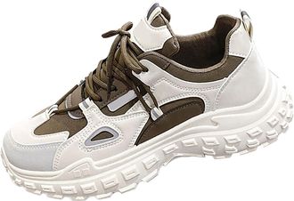 Generic Mens Sports Shoes Korean Version Chunky Casual Sneakers Breathable Soft Cushioned Footbed Walking Shoes, Non-Slip Lace-Up Fashion Trainers Outdoor Jog