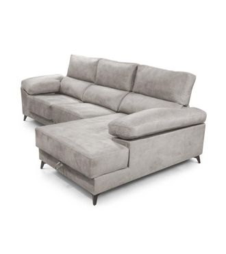 Home Heavenly Sof&aacute; Chaise Longue izquierdo con arc&oacute;n gris claro 101 x 293 x 167 cm
