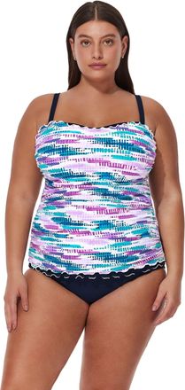 Gottex Canva Plus Size Shirred Underwire Tankini Top