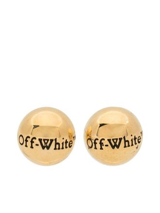 Off-white logo earrings - Gold