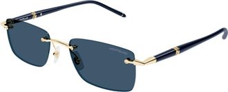 Montblanc Mb 0344S 003 Zonnebrillen - Heren - Zonnebrillen - Geel - 54 MM - Accessoires