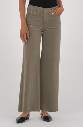 Kut from the Kloth Meg Fab Ab High Waist Wide Leg Jeans in Rosemary at Nordstrom, Size 10