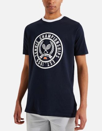 Ellesse Mens ELLESSE SEGNA Mens T Shirts Crew Neck Short Sleeve Cotton Summer Holiday Tee NEW - Navy - Size: 40