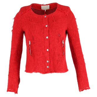 Iro Iro Agnette Distressed Jacket in Red Tweed