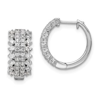 Diamond2Deal 14k Gold 1 ct Lab Grown Diamond Hinged Hoop Earrings VS Clarity, G-H Color