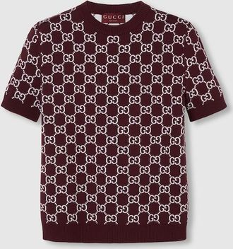 Gucci Reversible GG Wool Jacquard Top, Bordeaux, Ready-to-wear