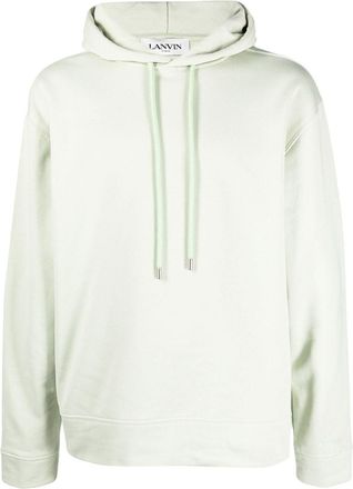 Lanvin graphic-print cotton hoodie - men - Cotton - S - Green