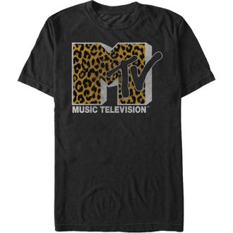 Giesswein Mens MTV Cheetah Print Logo Graphic T-Shirt in Black at Nordstrom, Size Xx-Large