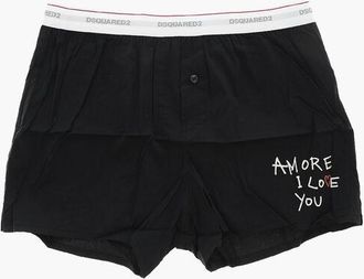 Dsquared2 Cotton-Blend Boxer With Contrast Print and Front Button size Xxl