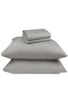 California Design Den Signature Comfort 100% Egyptian Cotton Breatheable Percale Sheet Set in Misty Grey at Nordstrom, Size Queen