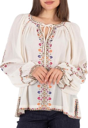 Isabel Marant Ladies Ecru Clive Silk Blend Blouse, Brand Size 34 (US Size 0)