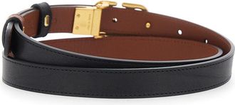 Valentino Garavani Womens Belt Vlogo Buckle Black Leather Calf