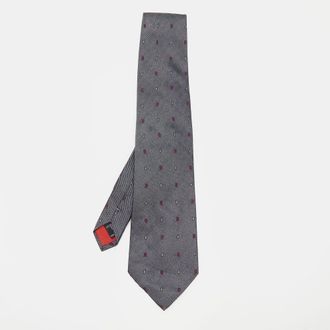 S.T. Dupont S. t. Dupont Charcoal Grey Jacquard Silk Tie