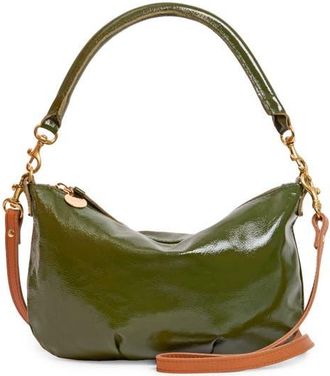 Clare Vivier Petit Moyen Leather Messenger Bag in Army at Nordstrom