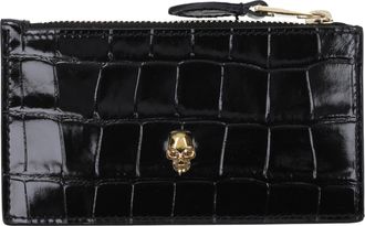 Alexander McQueen Alexander McQueen Damens Schwarzes Lederportemonnaie