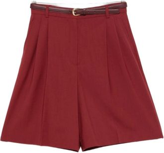 Max Mara Dames, Korte broeken, Rood, Maat: M Wol