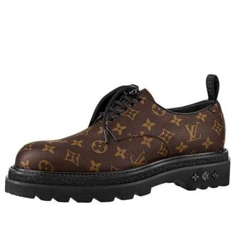 Louis Vuitton Black Ice Derby Shoes Black Brown Monogram 1A8FUZ