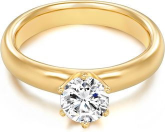 Trilani Womens Sterling Silver Ring - Gold - Size U