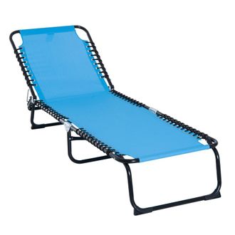 OUTSUNNY Tumbona reclinable 189x58x30 cm azul claro