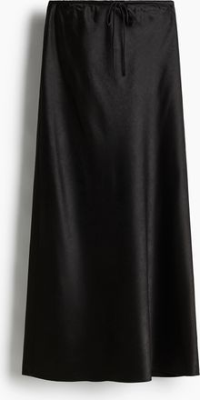 H&M Satinjupe mit Kordelzug - Schwarz