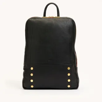 Hammitt Hammitt Hunter Backpack Black Brushed Gold Red Zip Lrg