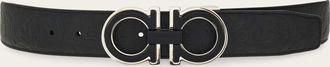 Ferragamo Uomo Cintura reversibile e regolabile Gancini Nero