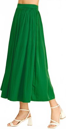 Pinch Design Flowing A-Line Skirt In Green