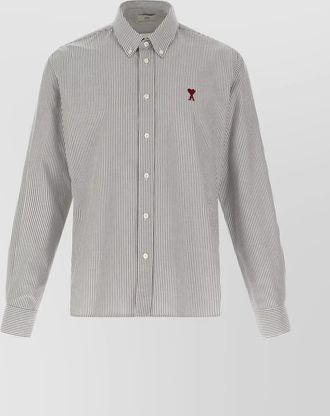 Ami striped cotton regular-fit long-sleeve shirt