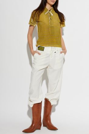 Maison Margiela Plaid T-shirt, Womens, Yellow