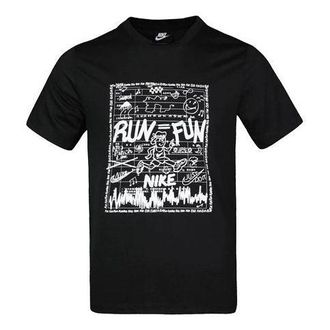 Nike RUN FUN Printing Short Sleeve Black CZ8686-010