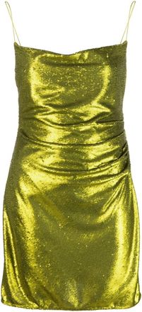Gauge81 sequinned draped minidress - women - Nylon/Viscose/Polyester - 42 - Green