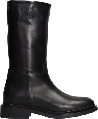 Julie Dee Iw 523 Hoge Laarzen - Dames - Hoge Laarzen - Zwart - 39 EU - Leer - Schoenen