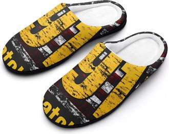 Generic 911 Dispatcher Thin Gold Line Flag Mens House Slippers Memory Foam Washable Cotton Slip on Home Shoes