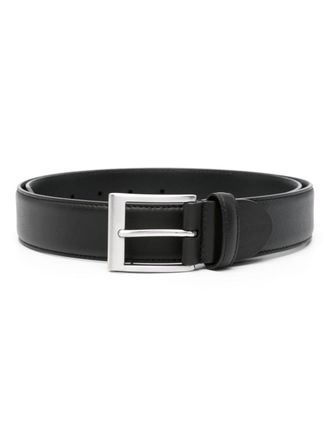 Canali leather buckle belt - men - Calf Leather - 120 - Black