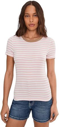 Michael Stars Jenny Ringer T-Shirts Womens Clothing Blush White With Sand : XL (US 10-12), Rayon/Spandex