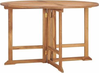 vidaXL Vidaxl - Mesa de comedor de jardín plegable teca maciza Ø110x75 cm