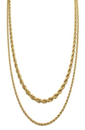 Adornia Mens Set of 2 Water Resistant Rope Chain Necklaces in Gold at Nordstrom Rack