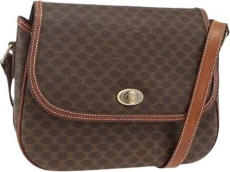 Celine Pre-owned Cross Body Bags, female, Brown, Size: ONE SIZE Pre-owned Vintage Macadam Shoulder Bag
