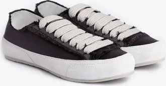 Pedro Garcia Black frayed satin sneaker | Parson | Essentials collection