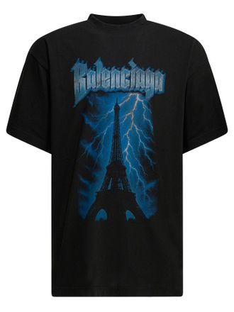 Balenciaga Paris Thunderstorm T-Shirt mit Rundhalsausschnitt