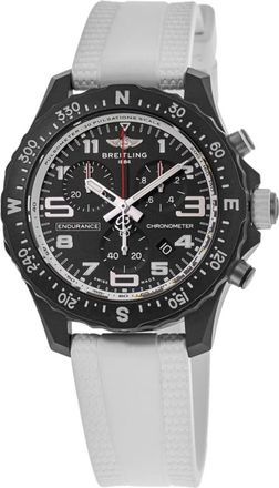 Breitling Endurance Pro 38 Quartz Chronograph Black Dial Breitlight White Rubber Strap Unisex Watch X83310A71B1S1