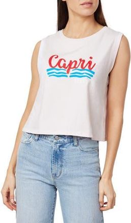 Kensie The Relaxed Muscle Graphic Tank in Orchid Ice Capri at Nordstrom Rack, Size Medium