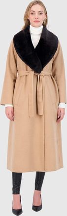 Gorski LORO PIANA WOOL SHORT COAT WITH SHEARLING LAMB COLLAR