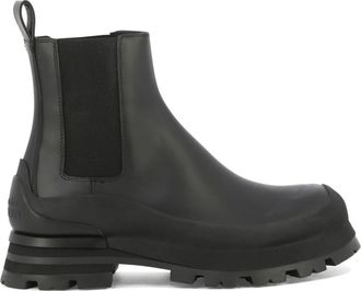 Alexander McQueen Zwarte enkellaarzen voor mannen - Heren - Chelseaboots - Zwart - 40 EU - Leer - Schoenen