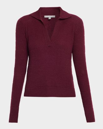 Neiman Marcus Cashmere Polo Sweater